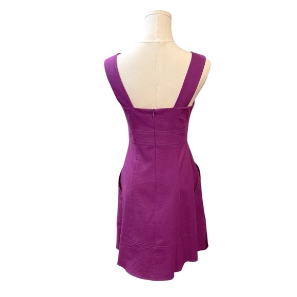 Nanette Lepore Purple Textured Sleeveless Pinafore Dress Pockets Womens 2 - Picture 4 of 15